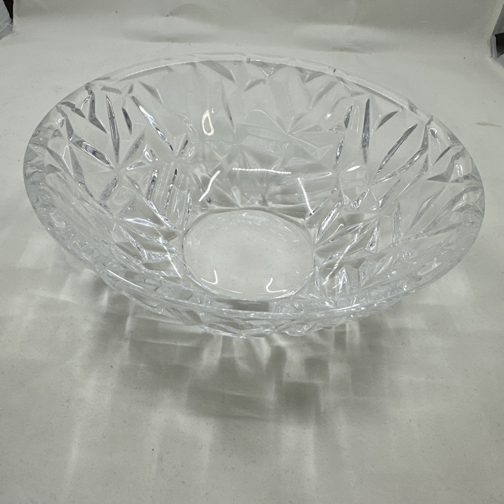 TIFFANY & Co. Rock Cut Ice 6" Crystal Bowl - Faceted - Etched - Candy Trinket